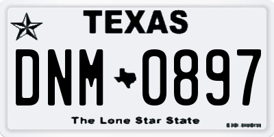 TX license plate DNM0897