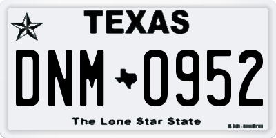 TX license plate DNM0952