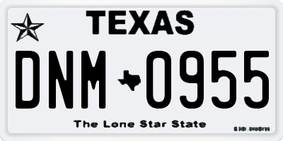 TX license plate DNM0955
