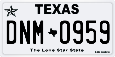 TX license plate DNM0959