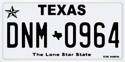 TX license plate DNM0964