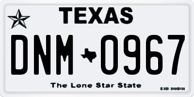 TX license plate DNM0967