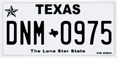 TX license plate DNM0975