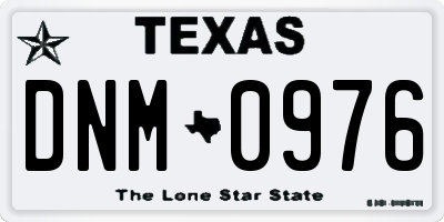 TX license plate DNM0976