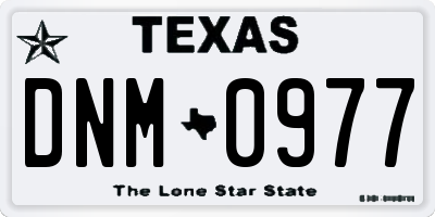 TX license plate DNM0977
