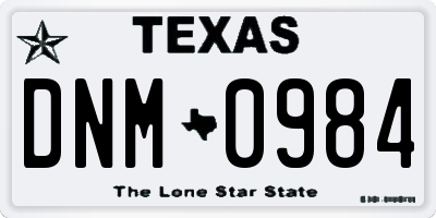 TX license plate DNM0984
