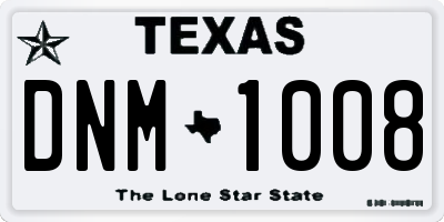 TX license plate DNM1008