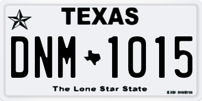 TX license plate DNM1015