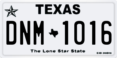 TX license plate DNM1016