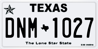 TX license plate DNM1027