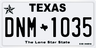 TX license plate DNM1035