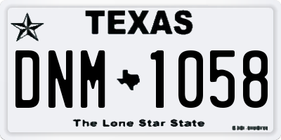TX license plate DNM1058
