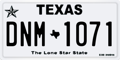 TX license plate DNM1071