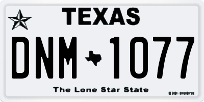 TX license plate DNM1077