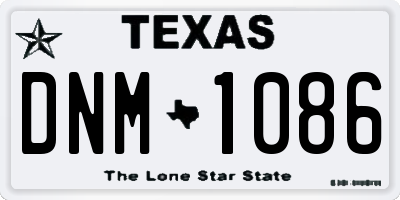 TX license plate DNM1086