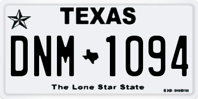 TX license plate DNM1094