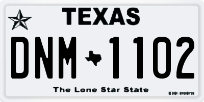 TX license plate DNM1102