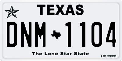 TX license plate DNM1104