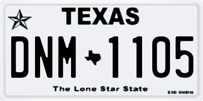 TX license plate DNM1105