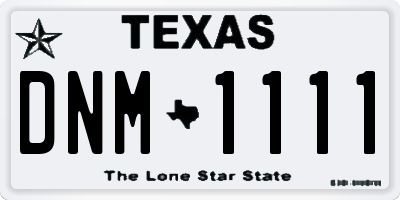 TX license plate DNM1111