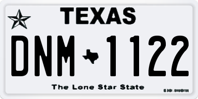 TX license plate DNM1122