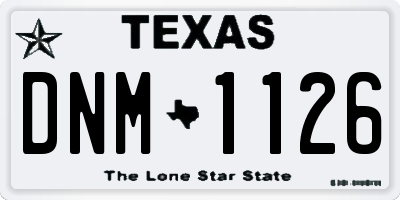 TX license plate DNM1126
