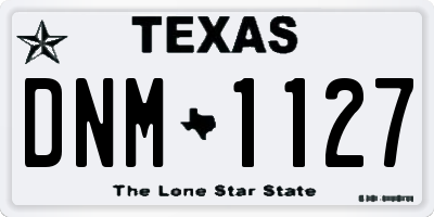 TX license plate DNM1127