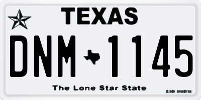 TX license plate DNM1145