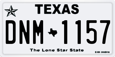 TX license plate DNM1157