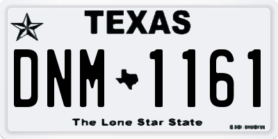 TX license plate DNM1161