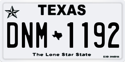 TX license plate DNM1192