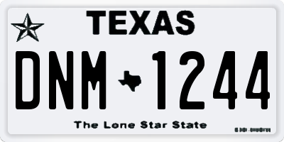TX license plate DNM1244