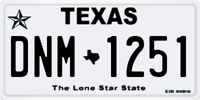 TX license plate DNM1251