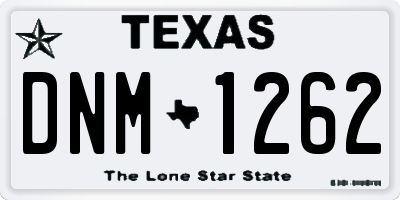 TX license plate DNM1262