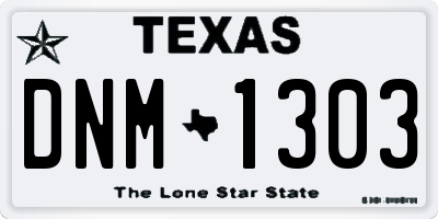 TX license plate DNM1303