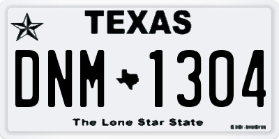 TX license plate DNM1304