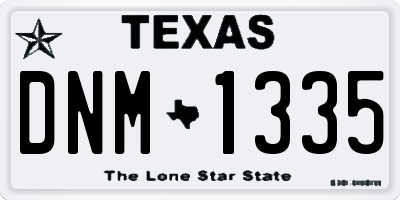 TX license plate DNM1335