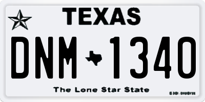 TX license plate DNM1340