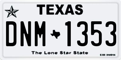 TX license plate DNM1353