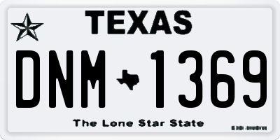 TX license plate DNM1369