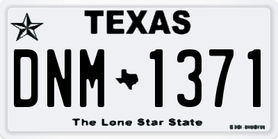 TX license plate DNM1371