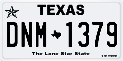 TX license plate DNM1379