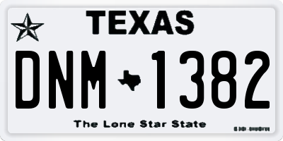 TX license plate DNM1382