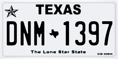 TX license plate DNM1397