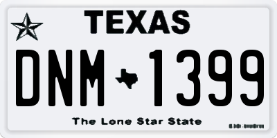 TX license plate DNM1399