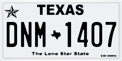TX license plate DNM1407