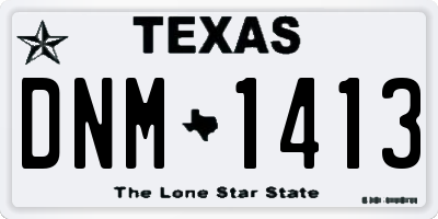 TX license plate DNM1413