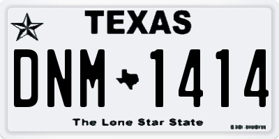 TX license plate DNM1414
