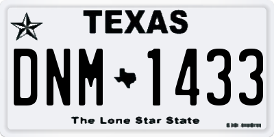 TX license plate DNM1433