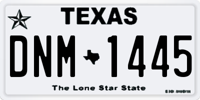TX license plate DNM1445
